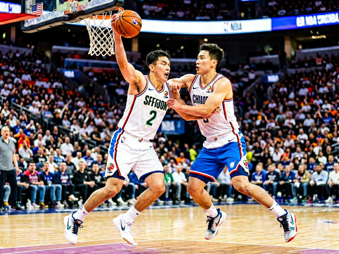 NBA篮球比赛现场球员激烈对抗
